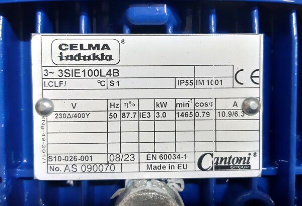 CELMA INDUKTA 3kW Typ: 3SIE 100 L-4B 1415obr - obrazek 4