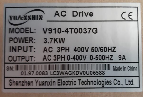 Przemiennik częstotliwości V910-4T0037  3,7kW 400V IP54 - obrazek 2